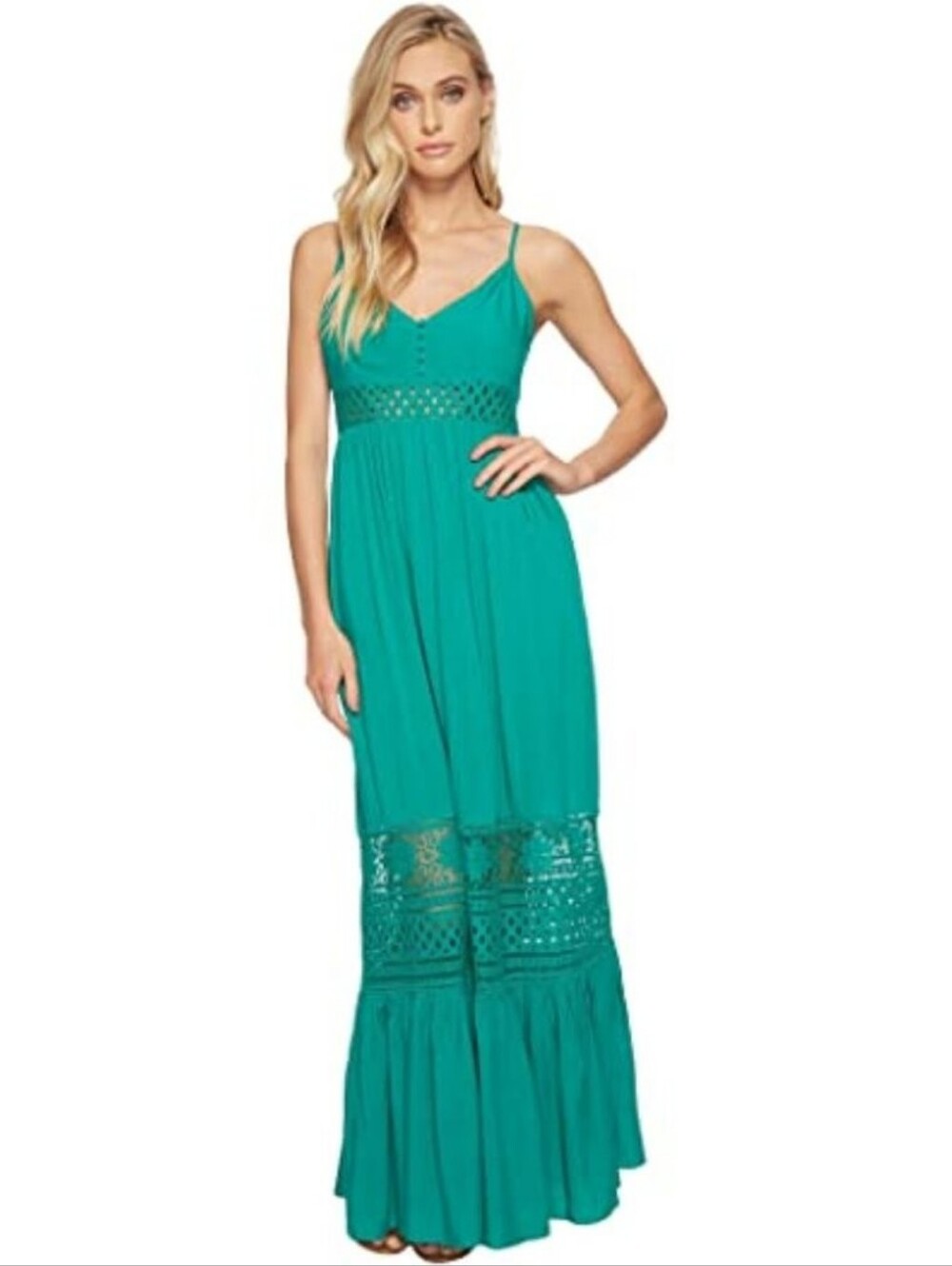 Jack By BB Dakota Green Cut-Out Maxi Dress
